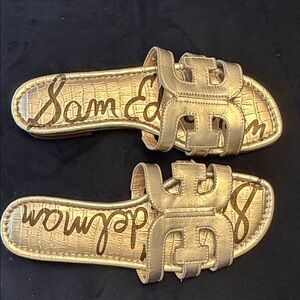 Sam Edelman Gold Slide Sandals